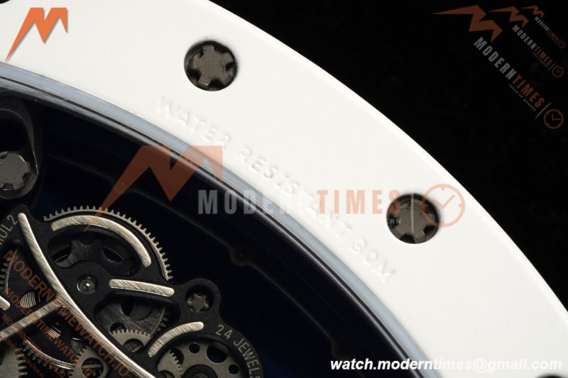 Richard Mille - RM055 Bubba Watson Japan Edition CER/RU Wht/Blu Rehaut Skeleton APSF RMUL2