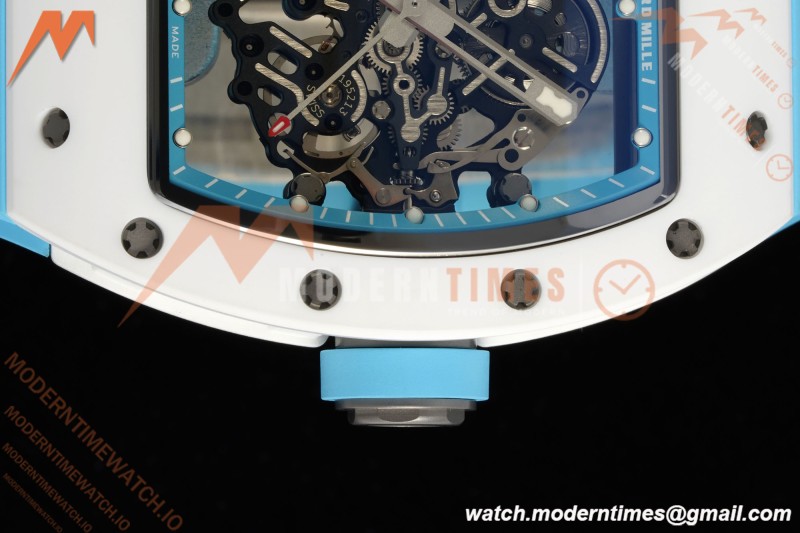 Richard Mille - RM055 Bubba Watson Japan Edition CER/RU Wht/Blu Rehaut Skeleton APSF RMUL2