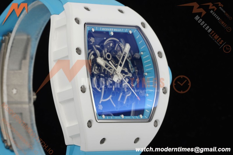 Richard Mille - RM055 Bubba Watson Japan Edition CER/RU Wht/Blu Rehaut Skeleton APSF RMUL2