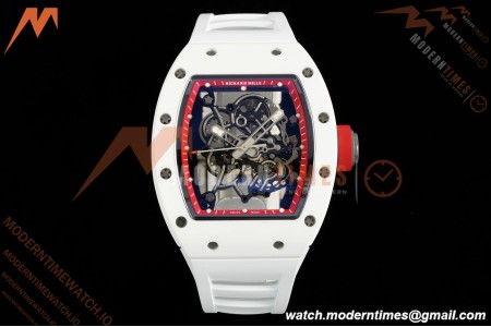 Richard Mille - RM055 Bubba Watson Asia Edition CER/RU Wht/Red Rehaut Skeleton APSF RMUL2