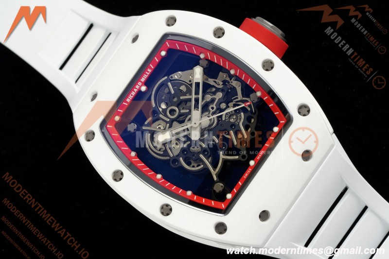 Richard Mille - RM055 Bubba Watson Asia Edition CER/RU Wht/Red Rehaut Skeleton APSF RMUL2