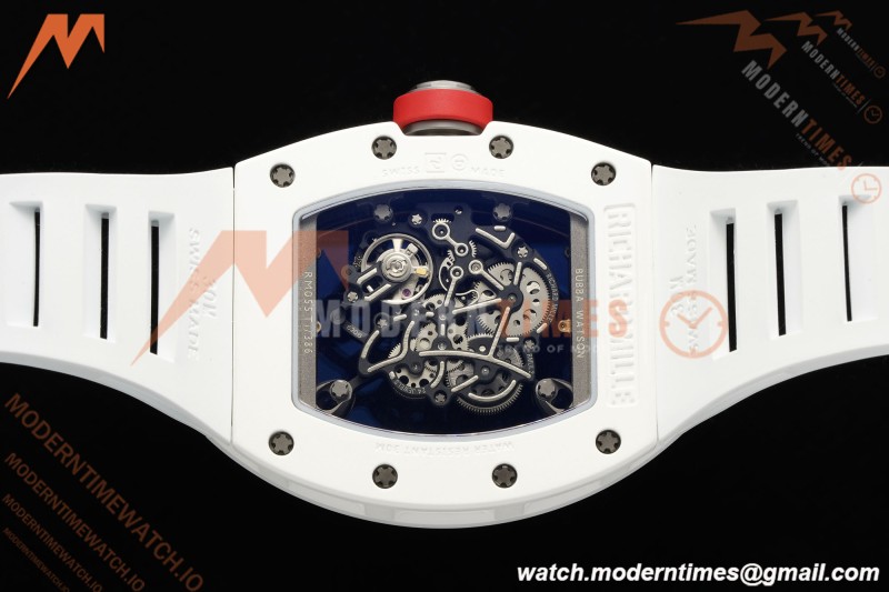 Richard Mille - RM055 Bubba Watson Asia Edition CER/RU Wht/Red Rehaut Skeleton APSF RMUL2