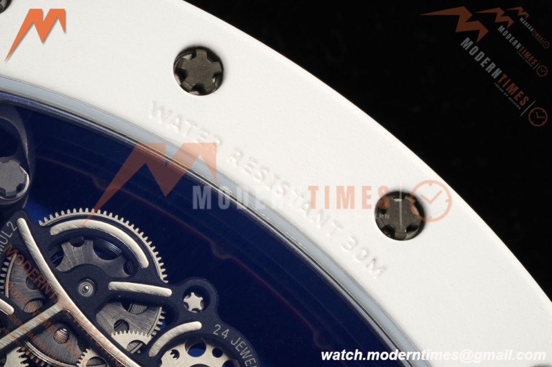 Richard Mille - RM055 Bubba Watson Asia Edition CER/RU Wht/Red Rehaut Skeleton APSF RMUL2
