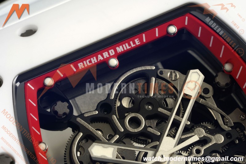 Richard Mille - RM055 Bubba Watson Asia Edition CER/RU Wht/Red Rehaut Skeleton APSF RMUL2