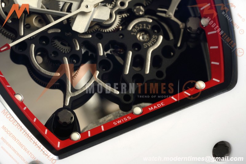 Richard Mille - RM055 Bubba Watson Asia Edition CER/RU Wht/Red Rehaut Skeleton APSF RMUL2