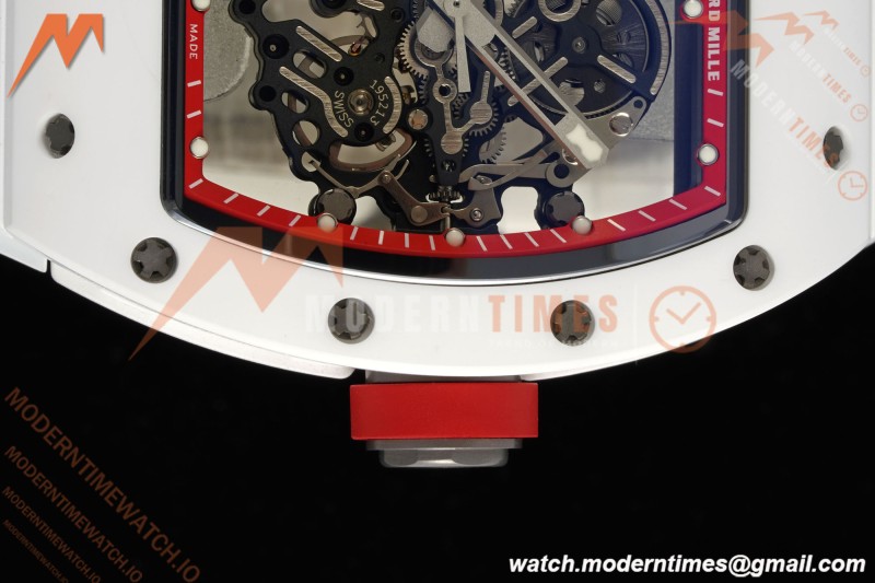 Richard Mille - RM055 Bubba Watson Asia Edition CER/RU Wht/Red Rehaut Skeleton APSF RMUL2