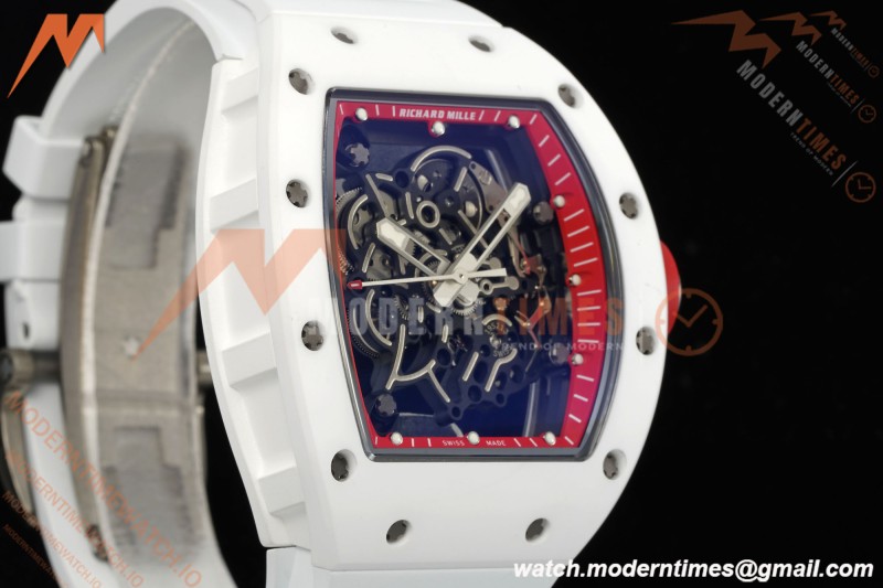 Richard Mille - RM055 Bubba Watson Asia Edition CER/RU Wht/Red Rehaut Skeleton APSF RMUL2