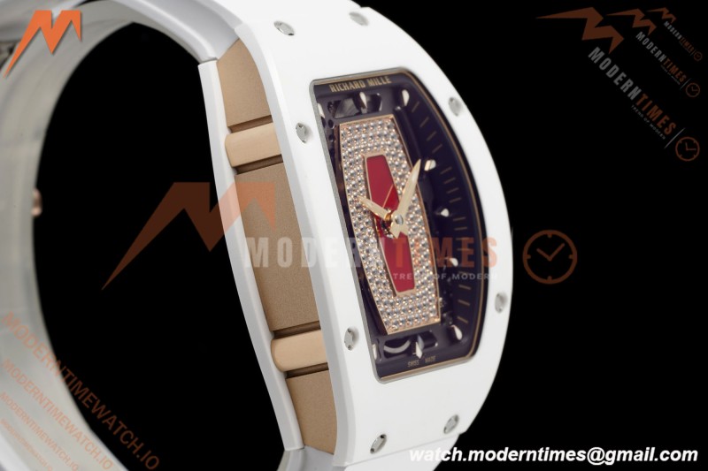Richard Mille - RM07-01 White Ceramic CER/RU Red Onyx ZF Asian CRMA2 | 리차드 밀 - RM07-01 화이트 세라믹 CER/RU 레드 오닉스 ZF 아시안 CRMA2