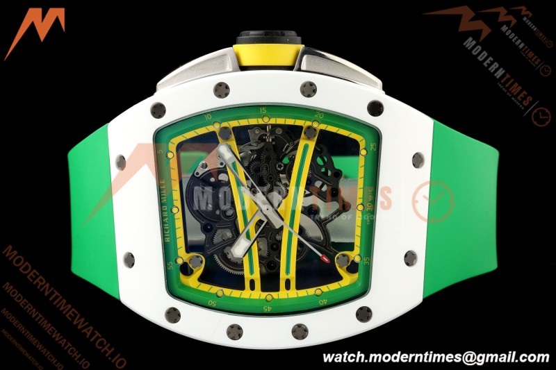 Richard Mille - RM061 Yohan Blake White Ceramic Grn/Yelw/Grn Skeleton APSF RMUL2