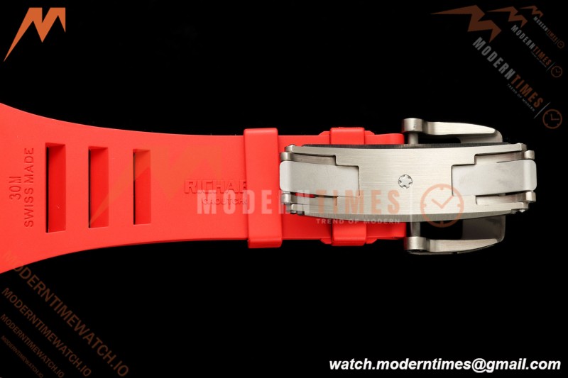 Richard Mille - RM055 Bubba Watson Asia Edition White CER/RU Blk/Red Rehaut Skeleton APSF RMUL2