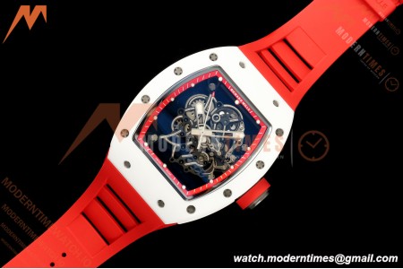 Richard Mille - RM055 Bubba Watson Asia Edition White CER/RU Blk/Red Rehaut Skeleton APSF RMUL2