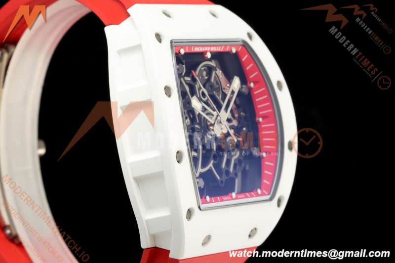 Richard Mille - RM055 Bubba Watson Asia Edition White CER/RU Blk/Red Rehaut Skeleton APSF RMUL2