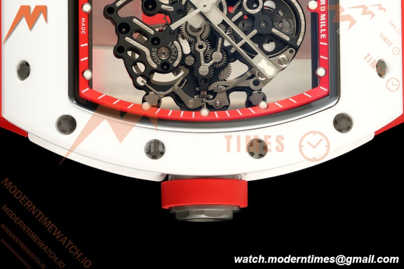 Richard Mille - RM055 Bubba Watson Asia Edition White CER/RU Blk/Red Rehaut Skeleton APSF RMUL2