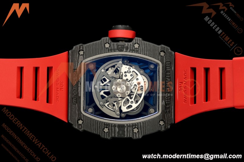 Richard Mille - RM35-02 Custom Made Black NTPT FC/RU Red/Blk Skeleton VPF RMAL1 Free Sprung | Richard Mille - RM35-02 맞춤 제작 블랙 NTPT FC/RU 레드/블랙 스켈레톤 VPF RMAL1 프리 스프링