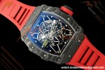 Richard Mille - RM35-02 Custom Made Black NTPT FC/RU Red/Blk Skeleton VPF RMAL1 Free Sprung | Richard Mille - RM35-02 맞춤 제작 블랙 NTPT FC/RU 레드/블랙 스켈레톤 VPF RMAL1 프리 스프링