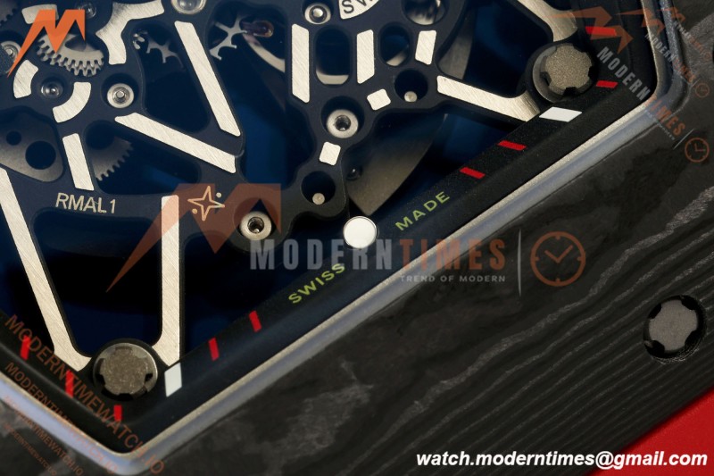 Richard Mille - RM35-02 Custom Made Black NTPT FC/RU Red/Blk Skeleton VPF RMAL1 Free Sprung | Richard Mille - RM35-02 맞춤 제작 블랙 NTPT FC/RU 레드/블랙 스켈레톤 VPF RMAL1 프리 스프링