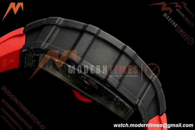 Richard Mille - RM35-02 Custom Made Black NTPT FC/RU Red/Blk Skeleton VPF RMAL1 Free Sprung | Richard Mille - RM35-02 맞춤 제작 블랙 NTPT FC/RU 레드/블랙 스켈레톤 VPF RMAL1 프리 스프링