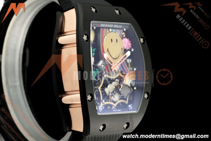 Richard Mille - RM88 Smiley Black Ceramic Velcro Black Nylon Strap Skeleton Dial RMF Tourbillon | 리차드 밀 - RM88 스마일리 블랙 세라믹 벨크로 블랙 나일론 스트랩 스켈레톤 다이얼 RMF 투르비용