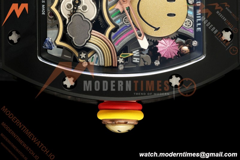 Richard Mille - RM88 Smiley Black Ceramic Velcro Black Nylon Strap Skeleton Dial RMF Tourbillon | 리차드 밀 - RM88 스마일리 블랙 세라믹 벨크로 블랙 나일론 스트랩 스켈레톤 다이얼 RMF 투르비용