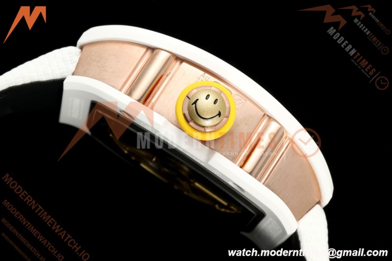 Richard Mille - RM88 Smiley White Ceramic Velcro White Nylon Strap Skeleton Dial RMF Tourbillon