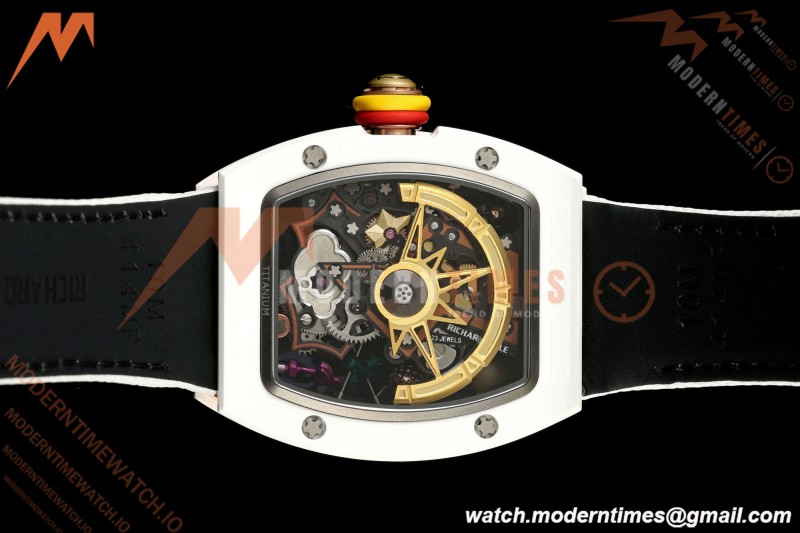 Richard Mille - RM88 Smiley White Ceramic Velcro White Nylon Strap Skeleton Dial RMF Tourbillon