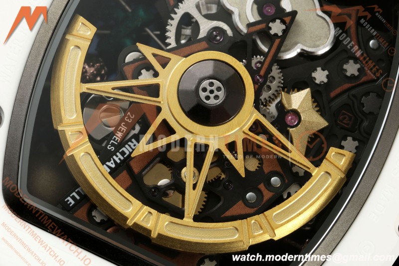 Richard Mille - RM88 Smiley White Ceramic Velcro White Nylon Strap Skeleton Dial RMF Tourbillon