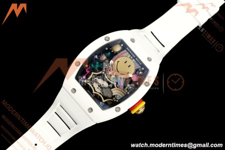 Richard Mille - RM88 Smiley White Ceramic White Rubber Strap Skeleton Dial RMF Tourbillon | 리차드 밀 - RM88 스마일리 화이트 세라믹 화이트 러버 스트랩 스켈레톤 다이얼 RMF 투르비용