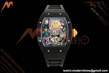 Richard Mille - RM88 Smiley Black Ceramic Black Rubber Strap Skeleton Dial RMF Tourbillon | 리차드 밀 - RM88 스마일리 블랙 세라믹 블랙 러버 스트랩 스켈레톤 다이얼 RMF 투르비용