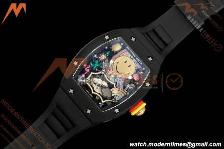 Richard Mille - RM88 Smiley Black Ceramic Black Rubber Strap Skeleton Dial RMF Tourbillon | 리차드 밀 - RM88 스마일리 블랙 세라믹 블랙 러버 스트랩 스켈레톤 다이얼 RMF 투르비용