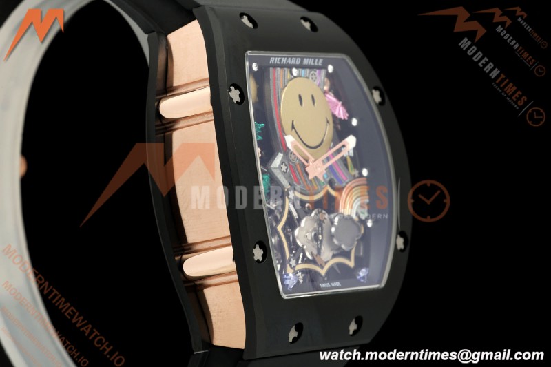 Richard Mille - RM88 Smiley Black Ceramic Black Rubber Strap Skeleton Dial RMF Tourbillon