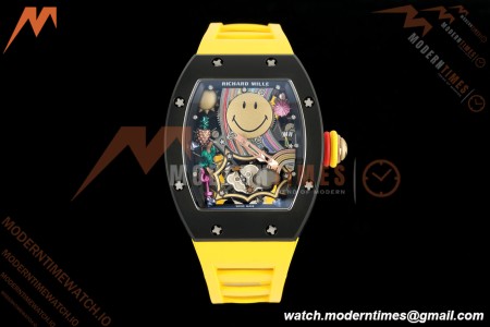 Richard Mille - RM88 Smiley Black Ceramic Yellow Rubber Strap Skeleton Dial RMF Tourbillon | 리차드 밀 - RM88 스마일리 블랙 세라믹 옐로우 러버 스트랩 스켈레톤 다이얼 RMF 투르비용