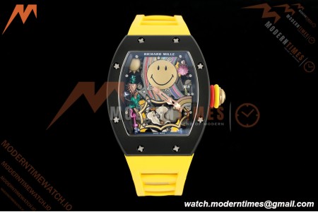 Richard Mille - RM88 Smiley Black Ceramic Yellow Rubber Strap Skeleton Dial RMF Tourbillon