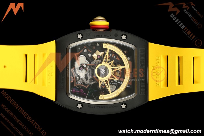Richard Mille - RM88 Smiley Black Ceramic Yellow Rubber Strap Skeleton Dial RMF Tourbillon