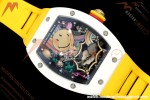 Richard Mille - RM88 Smiley White Ceramic Yellow Rubber Strap Skeleton Dial RMF Tourbillon