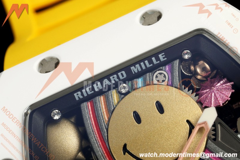 Richard Mille - RM88 Smiley White Ceramic Yellow Rubber Strap Skeleton Dial RMF Tourbillon