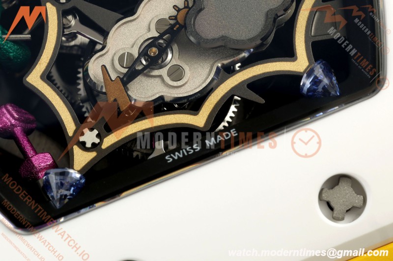 Richard Mille - RM88 Smiley White Ceramic Yellow Rubber Strap Skeleton Dial RMF Tourbillon
