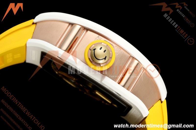 Richard Mille - RM88 Smiley White Ceramic Yellow Rubber Strap Skeleton Dial RMF Tourbillon