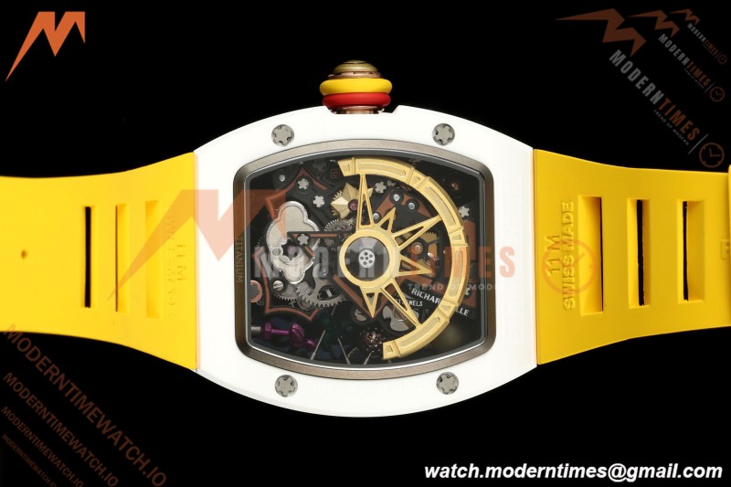 Richard Mille - RM88 Smiley White Ceramic Yellow Rubber Strap Skeleton Dial RMF Tourbillon