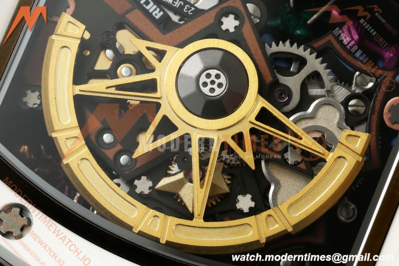 Richard Mille - RM88 Smiley White Ceramic Yellow Rubber Strap Skeleton Dial RMF Tourbillon