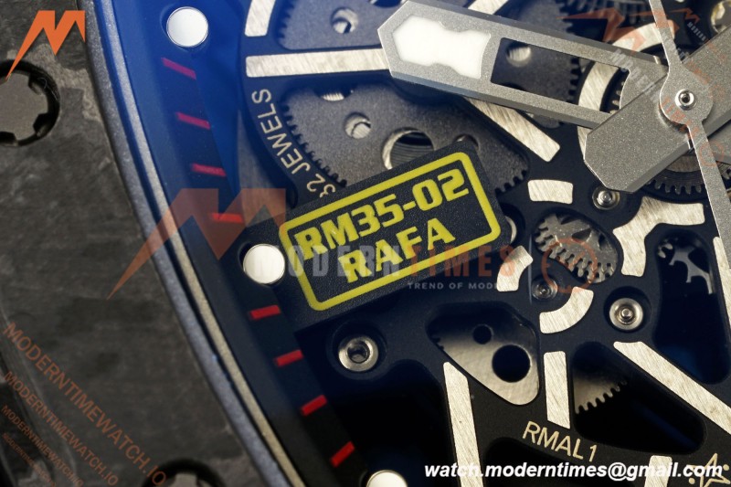 Richard Mille - RM35-02 Rafael Nadal Blk/Blk/Red NTPT Skeleton Dial APSF RMAL1 | 리차드 밀 - RM35-02 라파엘 나달 블랙/블랙/레드 NTPT 스켈레톤 다이얼 APSF RMAL1