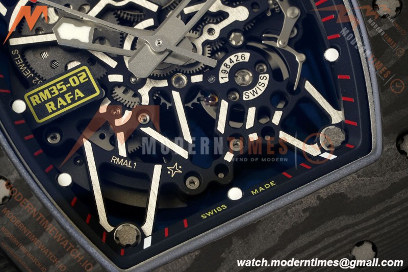Richard Mille - RM35-02 Rafael Nadal Blk/Blk/Red NTPT Skeleton Dial APSF RMAL1 | 리차드 밀 - RM35-02 라파엘 나달 블랙/블랙/레드 NTPT 스켈레톤 다이얼 APSF RMAL1