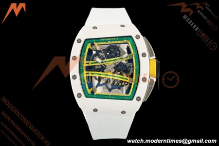 Richard Mille - RM061 Asian Limited Edition White Ceramic Wht/Grn/Yelw Skeleton RF Free Sprung Titanium RMUL2
