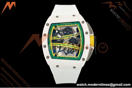 Richard Mille - RM061 Asian Limited Edition White Ceramic Wht/Grn/Yelw Skeleton RF Free Sprung Titanium RMUL2