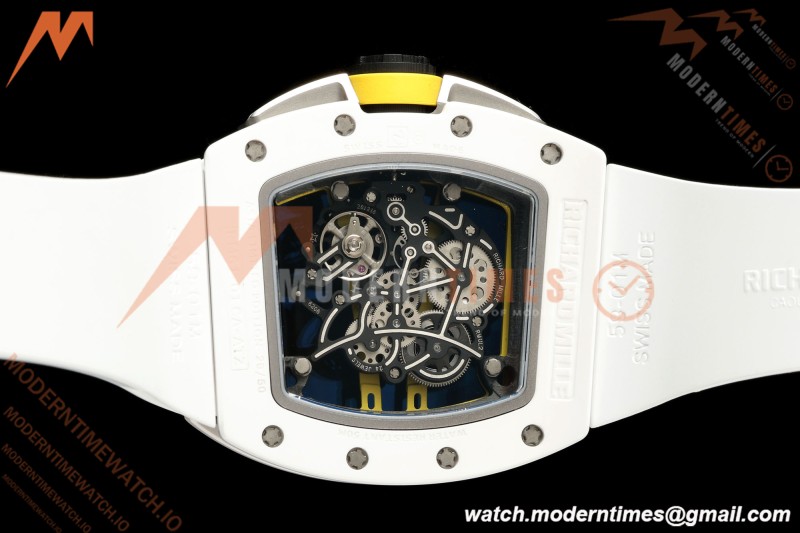Richard Mille - RM061 Asian Limited Edition White Ceramic Wht/Grn/Yelw Skeleton RF Free Sprung Titanium RMUL2