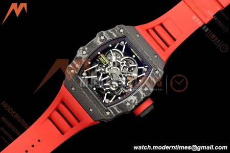 Richard Mille - RM35-02 Custom Made Black NTPT MOD Case FC/RU Red/Blk Skeleton VAF RMAL1 Free Sprung