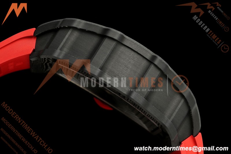 Richard Mille - RM35-02 Custom Made Black NTPT MOD Case FC/RU Red/Blk Skeleton VAF RMAL1 Free Sprung