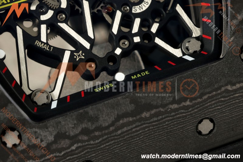 Richard Mille - RM35-02 Custom Made Black NTPT MOD Case FC/RU Blk/Blk Skeleton VAF RMAL1 Free Sprung