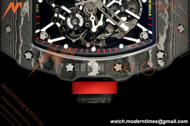 Richard Mille - RM35-02 Custom Made Black NTPT MOD Case FC/RU Blk/Blk Skeleton VAF RMAL1 Free Sprung