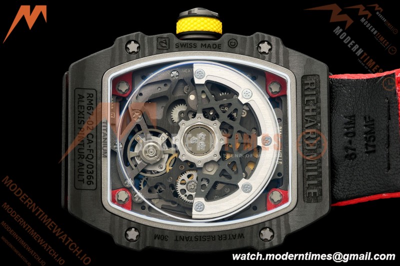 Richard Mille - RM67-02 Alexander Zverev Germany Edition Black NTPT Red/Yelw/Blk Skeleton AVF CRMA7