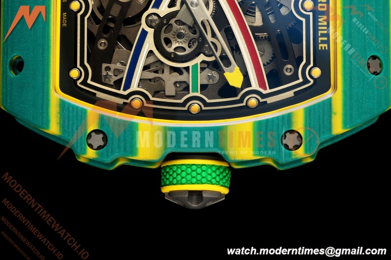 Richard Mille - RM67-02 Wayde van Niekerk South Africa Edition Green NTPT Blk/Red/Blu Skeleton AVF CRMA7 | Richard Mille - RM67-02 Wayde van Niekerk 남아프리카 에디션 그린 NTPT Blk/Red/Blu 스켈레톤 AVF CRMA7
